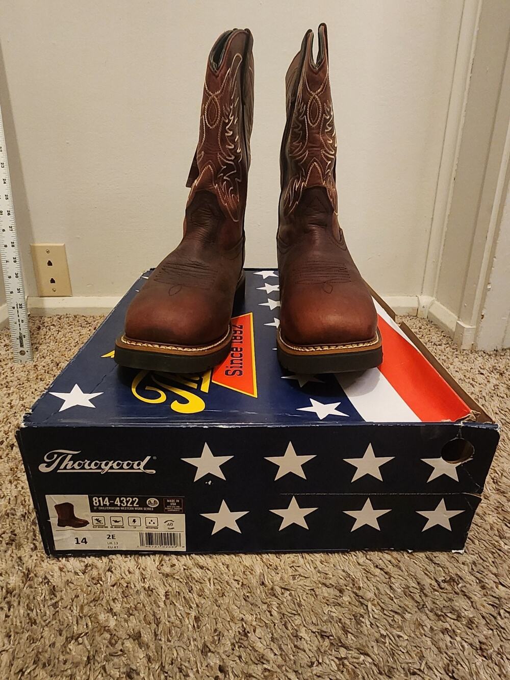 Thorogood 814-4322 Western Work Waterproof Chili/Crimson 14 2E